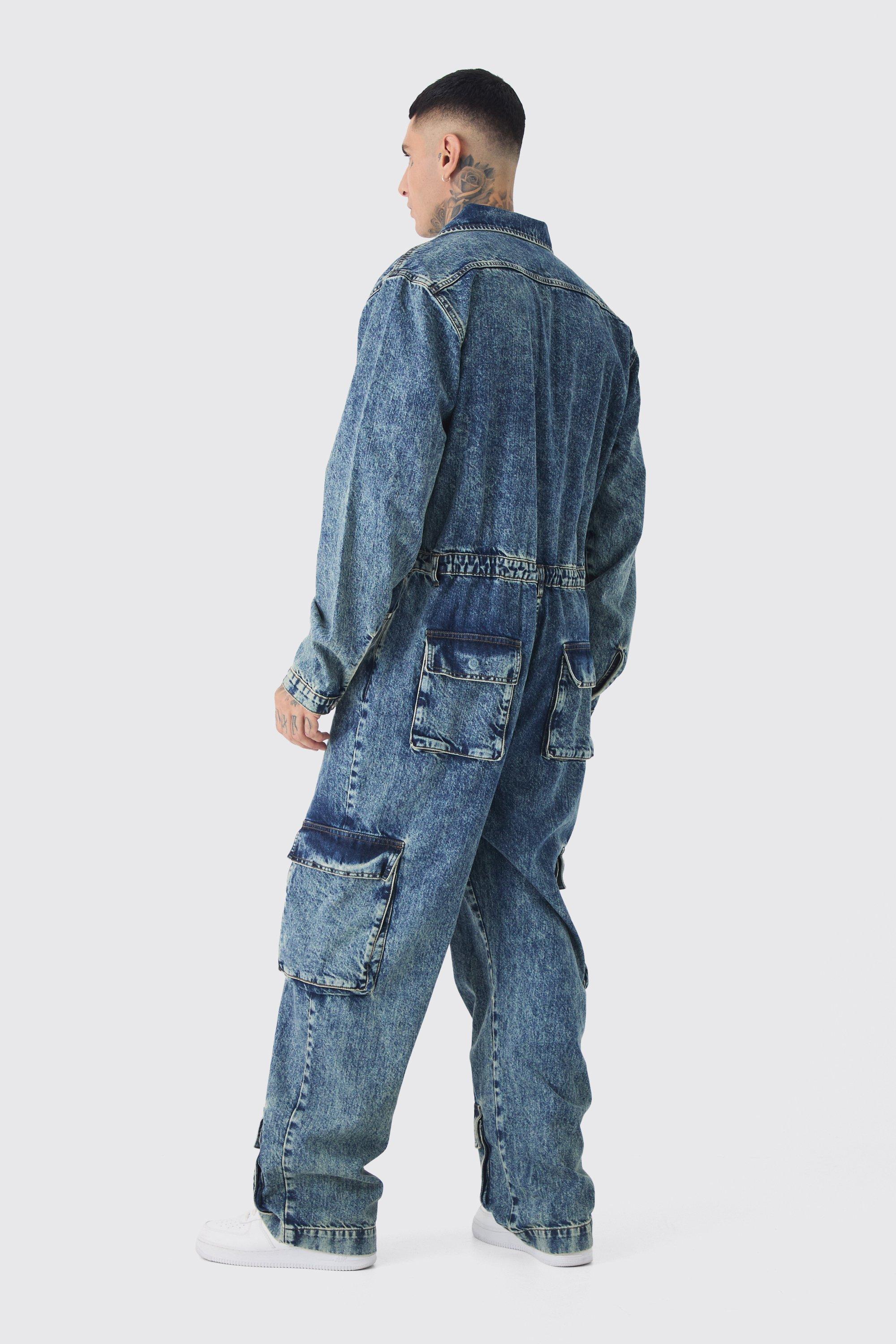 Tuta intera jeans uomo hot sale
